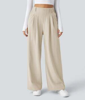 NWT Halara Flex™ High Waisted Pocket Wide Leg Waffle Work Pants Size XS